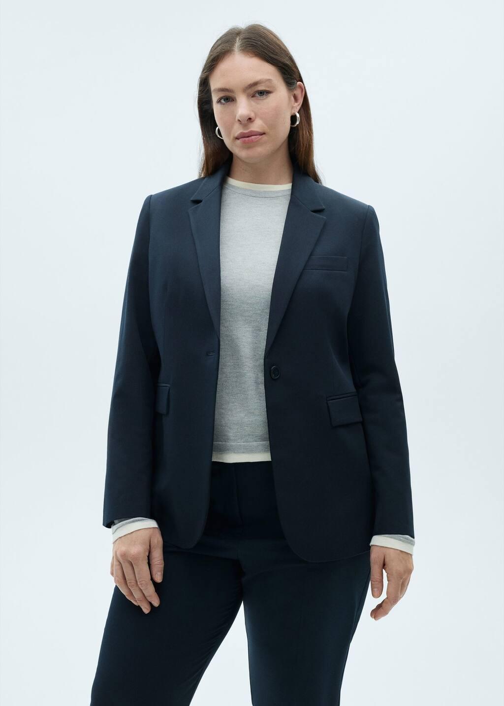 Navy Straight Suit Trousers, Navy, large image number 4