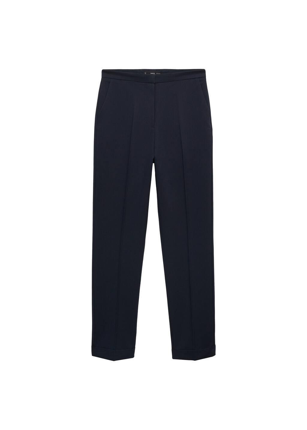 Navy Straight Suit Trousers, Navy, large image number 5