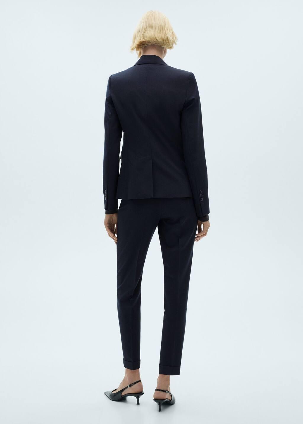 Navy Straight Suit Trousers, Navy, large image number 7