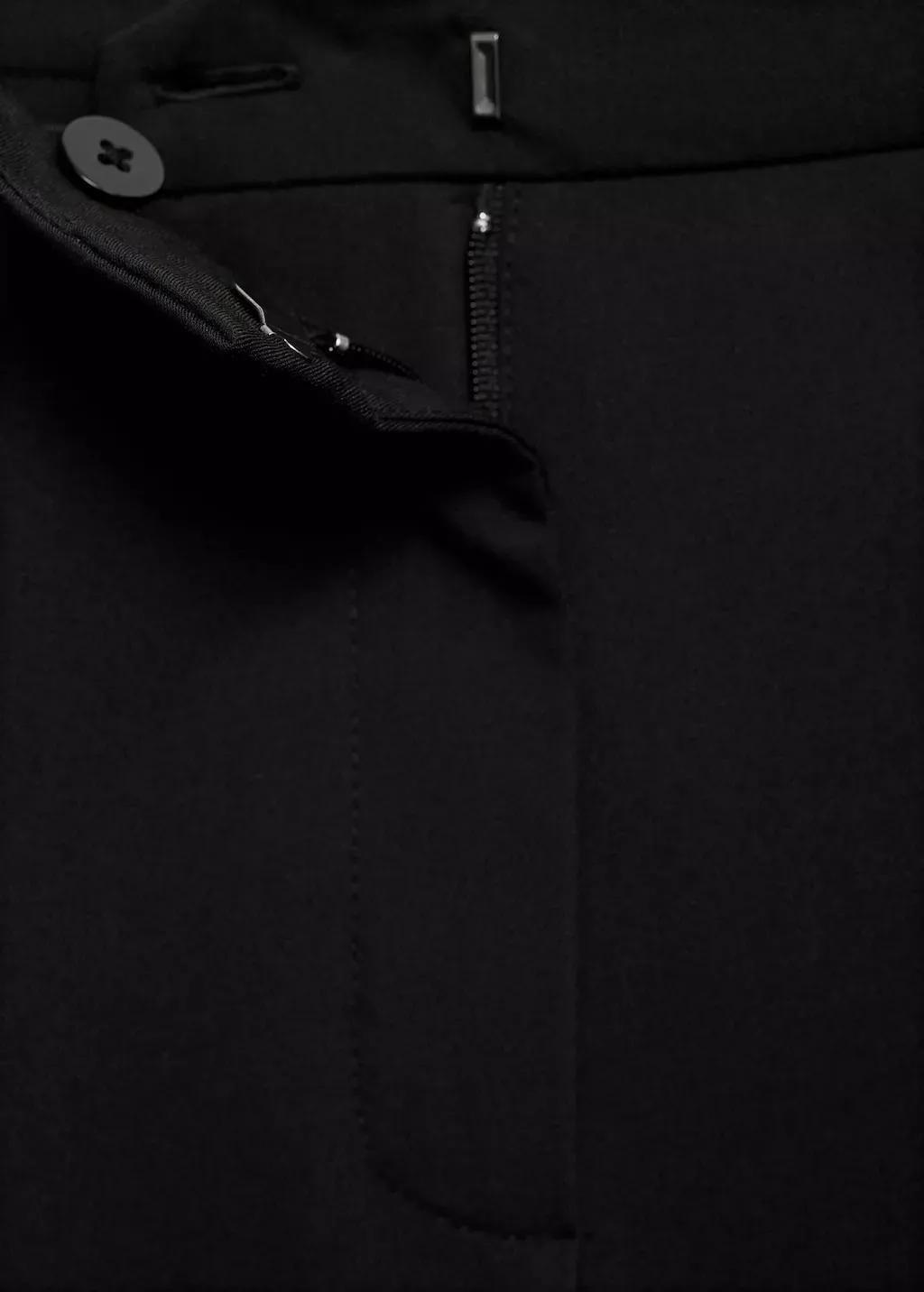 Black Straight Suit Trousers, , large image number 6