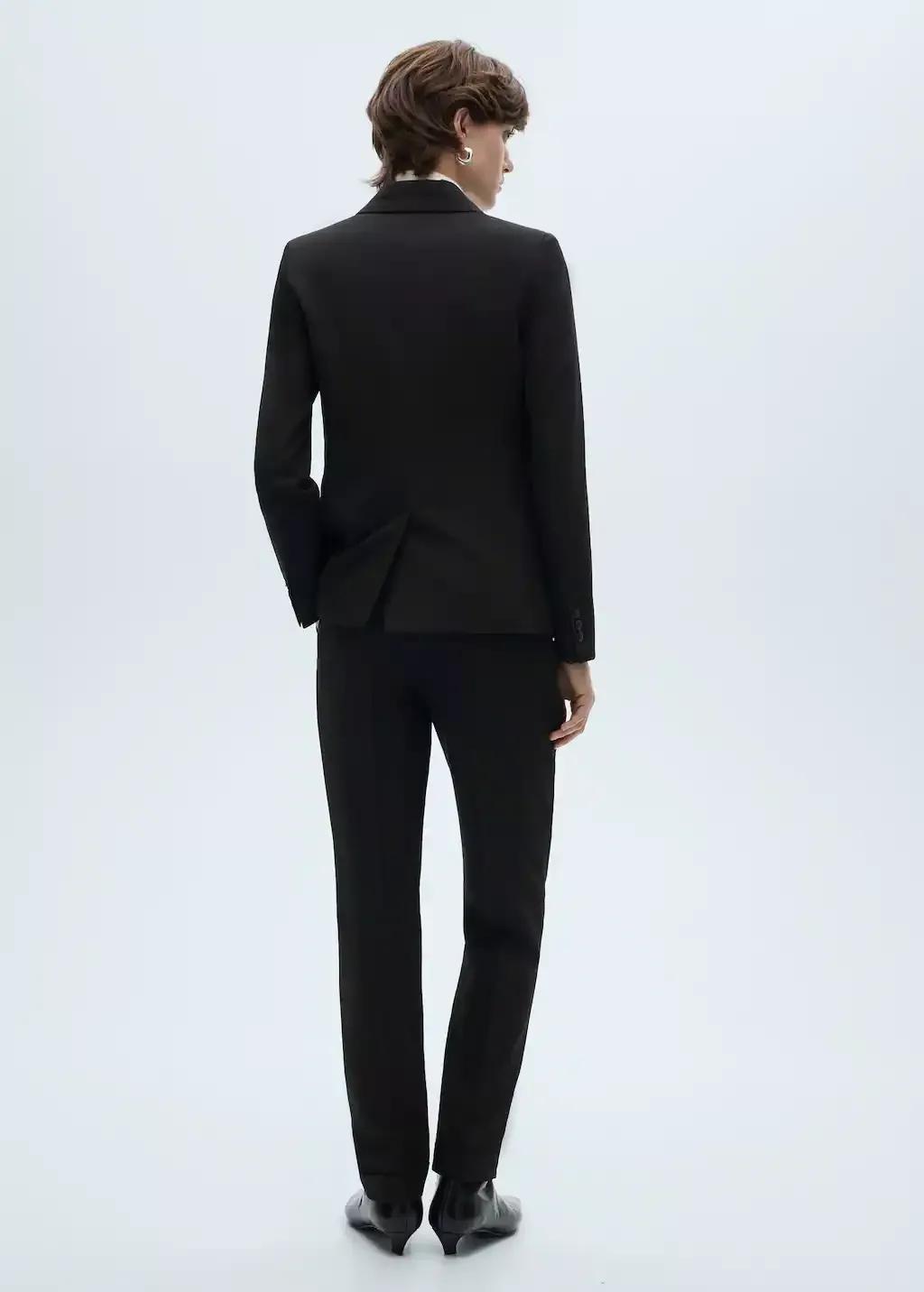 Black Straight Suit Trousers, , large image number 7