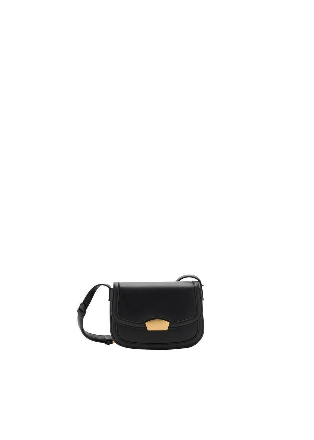 Black Plain Handmade Crossbody Bag, Black, large image number 3