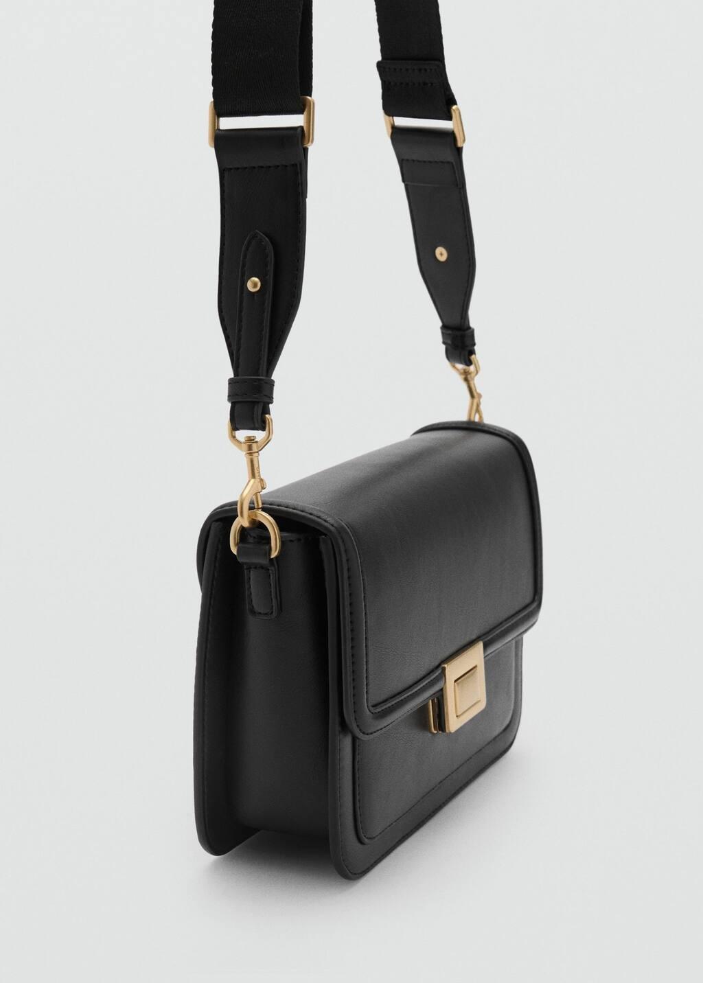 Black Crossbody Bag With Flap, , medium