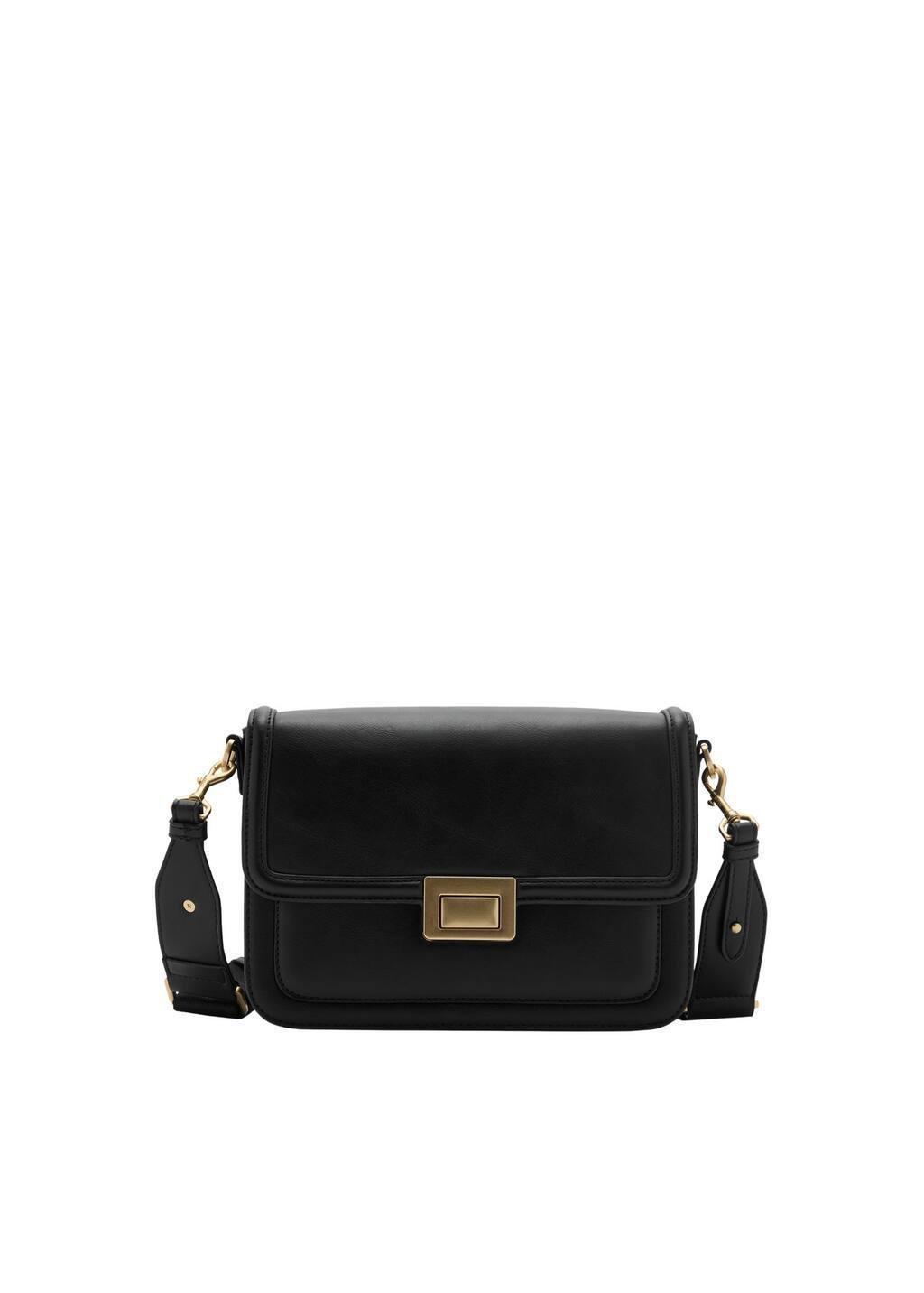 Black Crossbody Bag With Flap, 0201_99, large image number 3