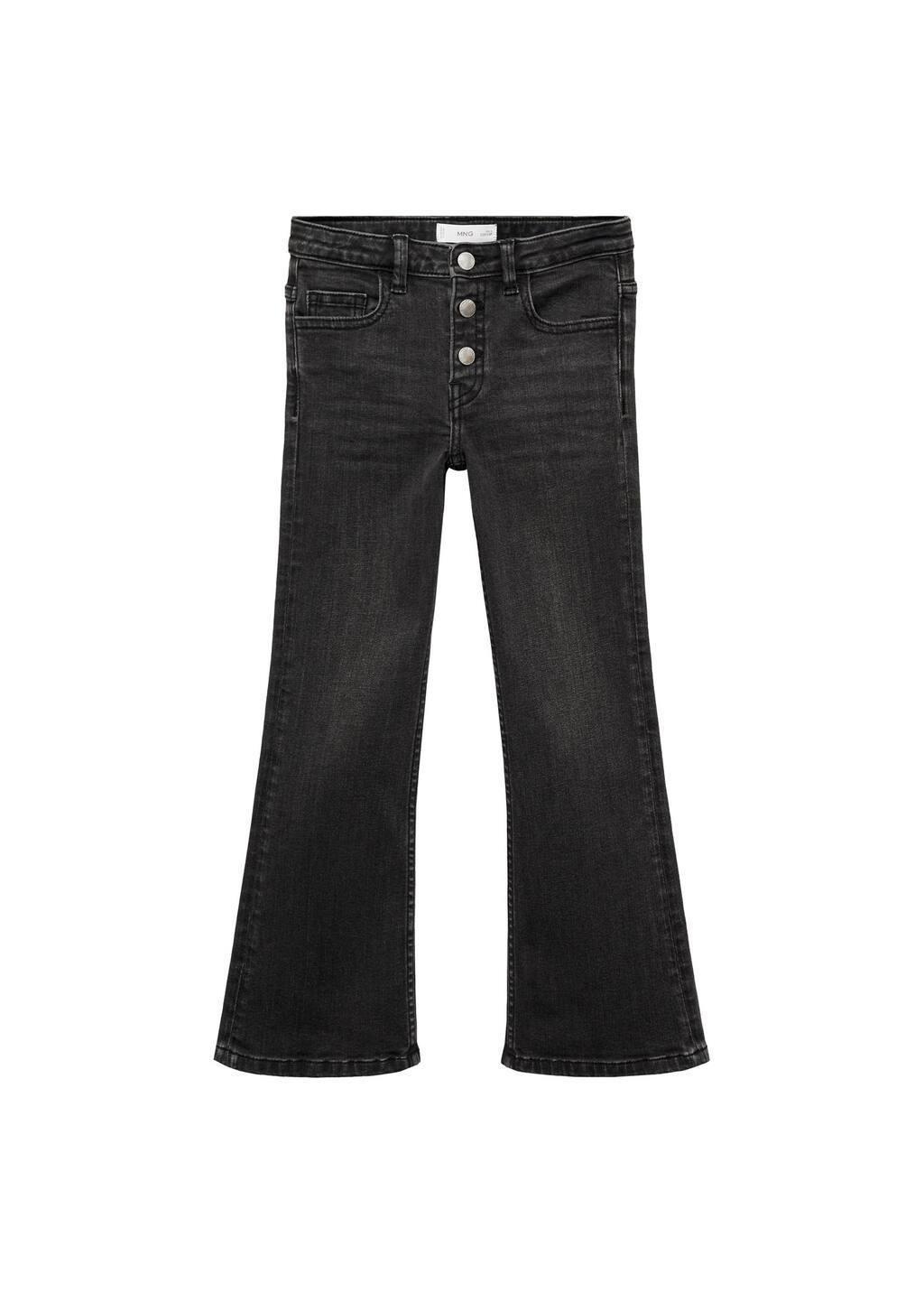 Grey Buttons Flare Jeans, Kids Girl, , large image number 3