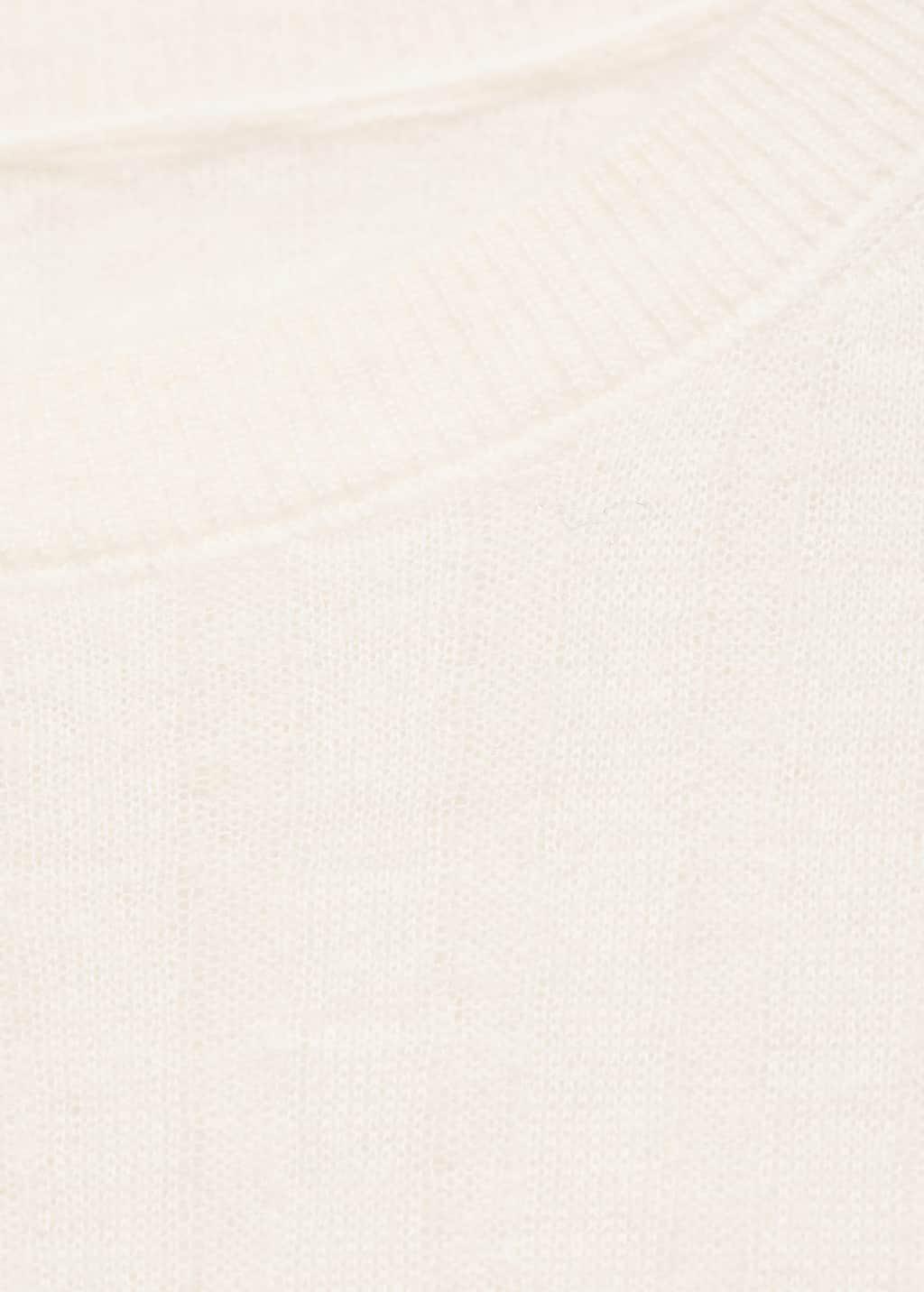 NATURAL WHITE Ribbed round-neck sweater, , large image number 5