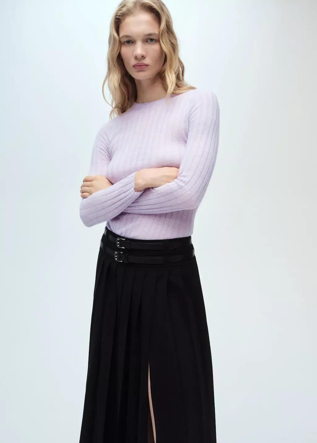 LT-PASTEL PURPLE Ribbed round-neck sweater, , large image number 0