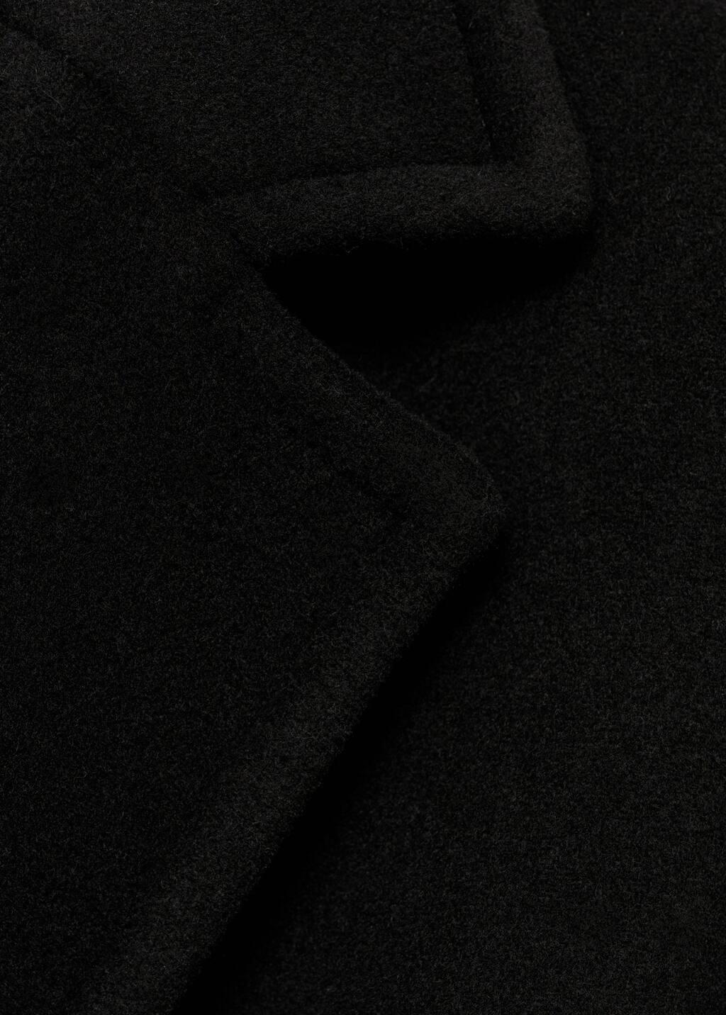 Black Double-Breasted Wool Coat, , large image number 8
