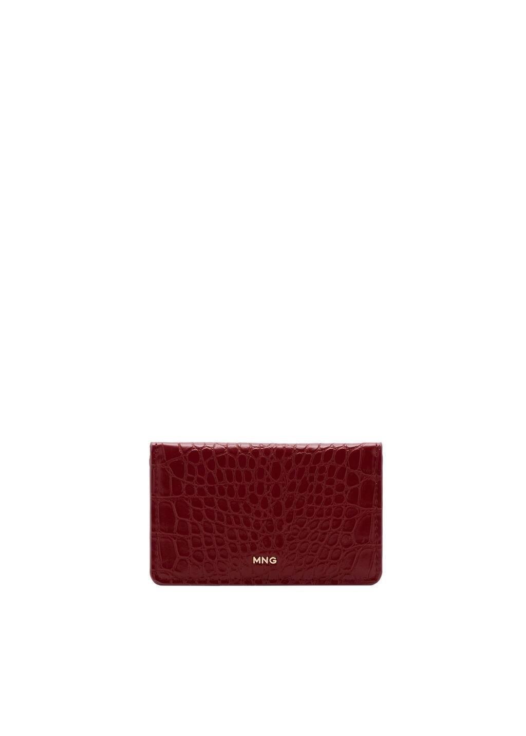 Red Coco Effect Leather Wallet, Red, large image number 3