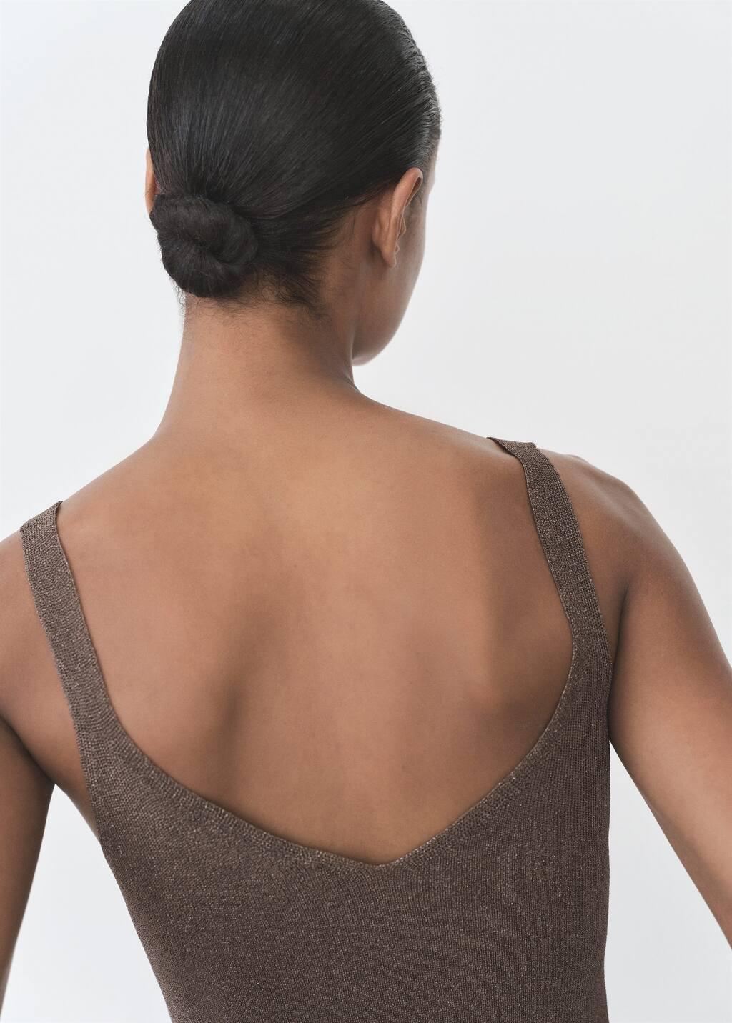 Brown Lurex Knitted Top, , large image number 2