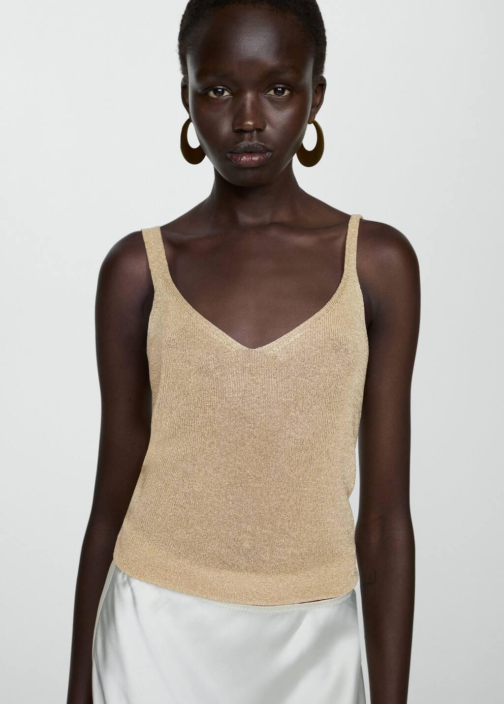 Gold Lurex Knitted Top, , large image number 0