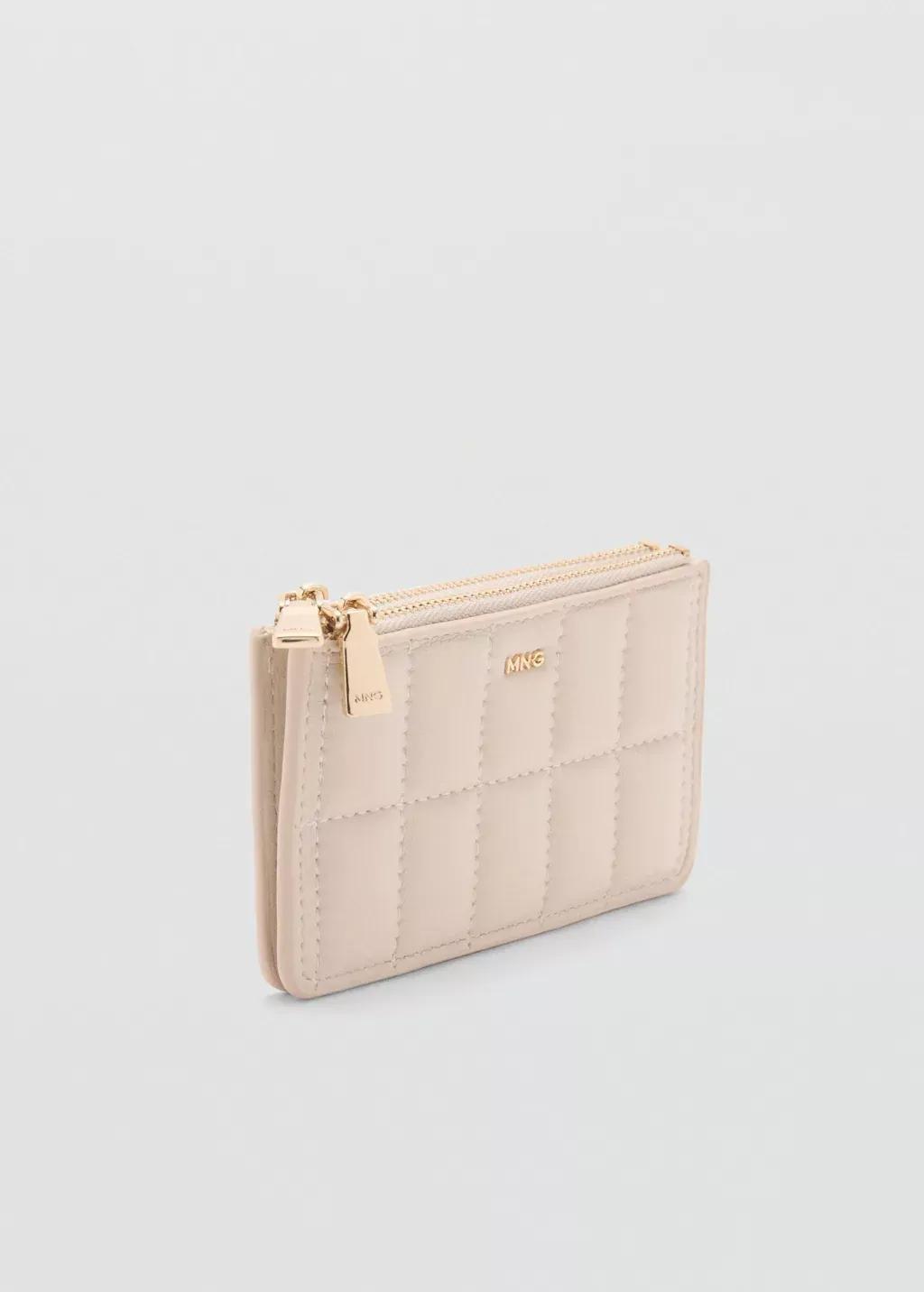 White Leather-Effect Padded Purse, Natural White, large image number 0