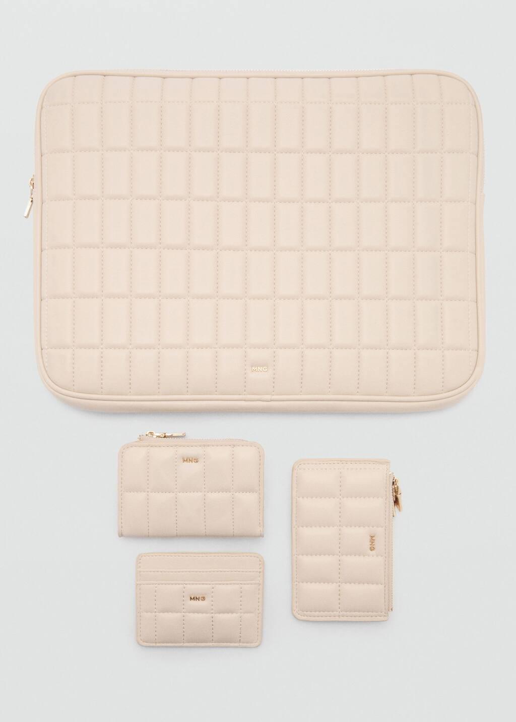 White Leather-Effect Padded Purse, Natural White, large image number 4