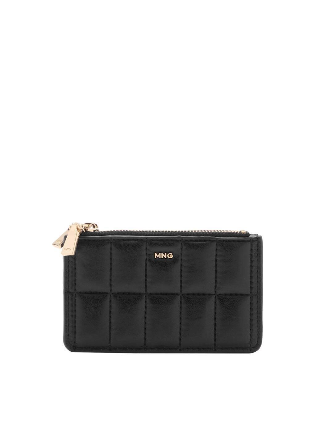Black Leather-Effect Padded Purse, Black, large image number 3