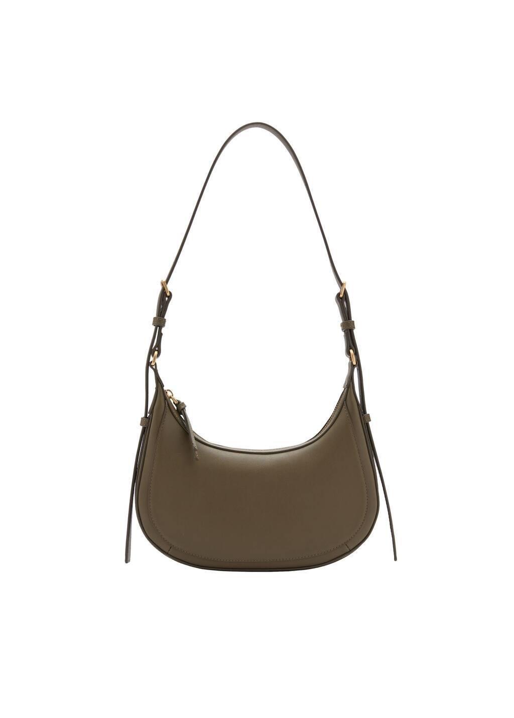 Khaki Plain Handmade Shoulder Bag, Beige - Khaki, large image number 3
