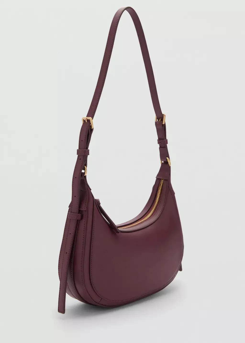 Red Oval Shoulder Bag, Dark Red, large image number 0