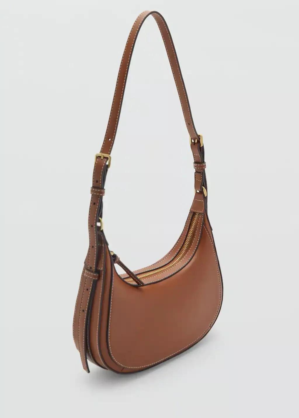 Brown Oval Shoulder Bag, , medium