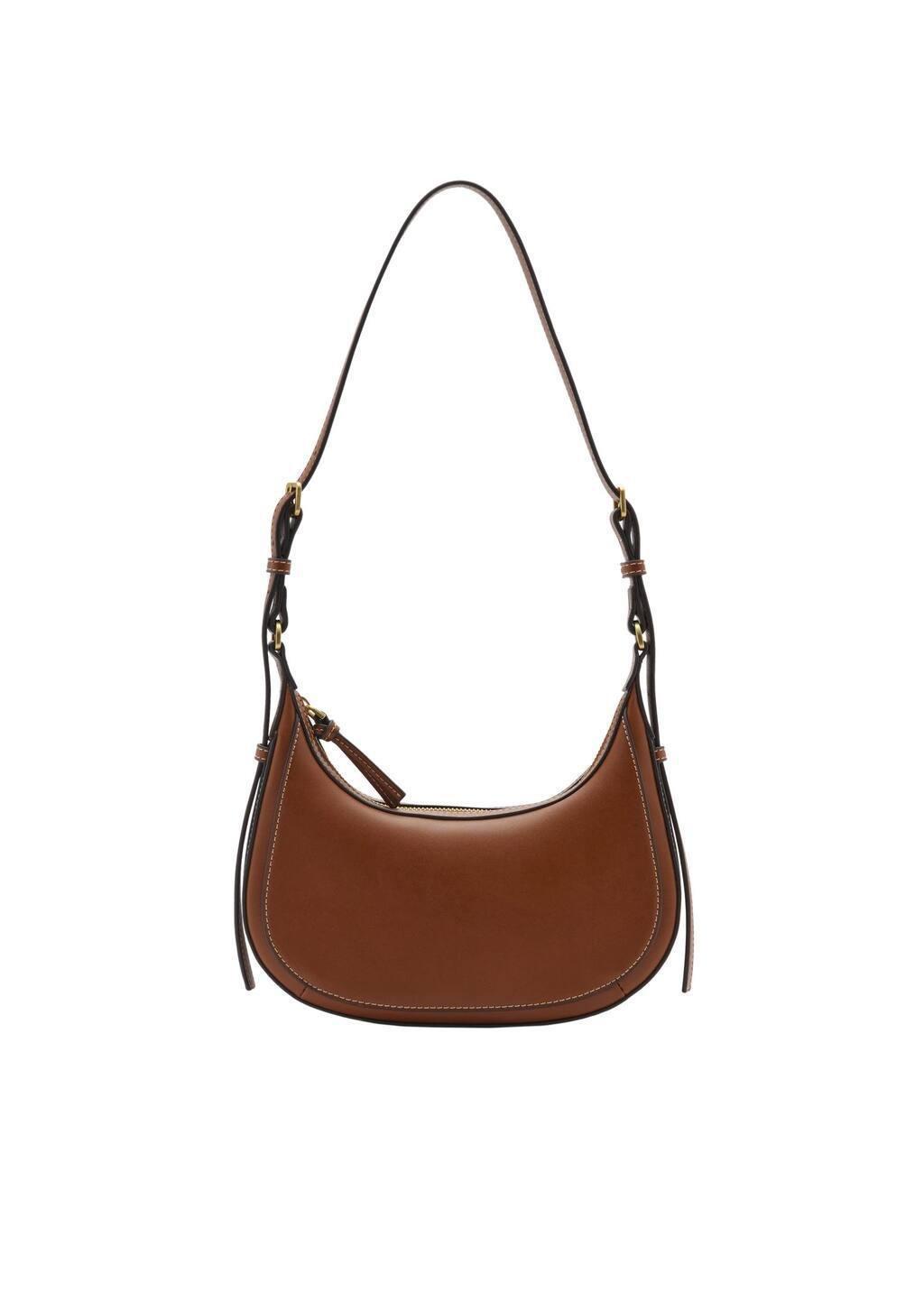 Brown Oval Shoulder Bag, Medium Brown, large image number 3