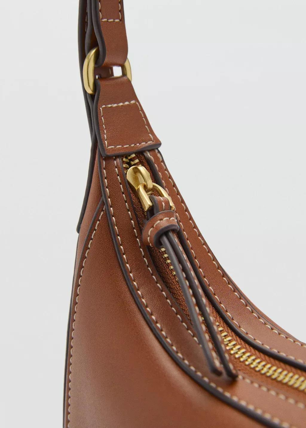 Brown Oval Shoulder Bag, Medium Brown, large image number 4