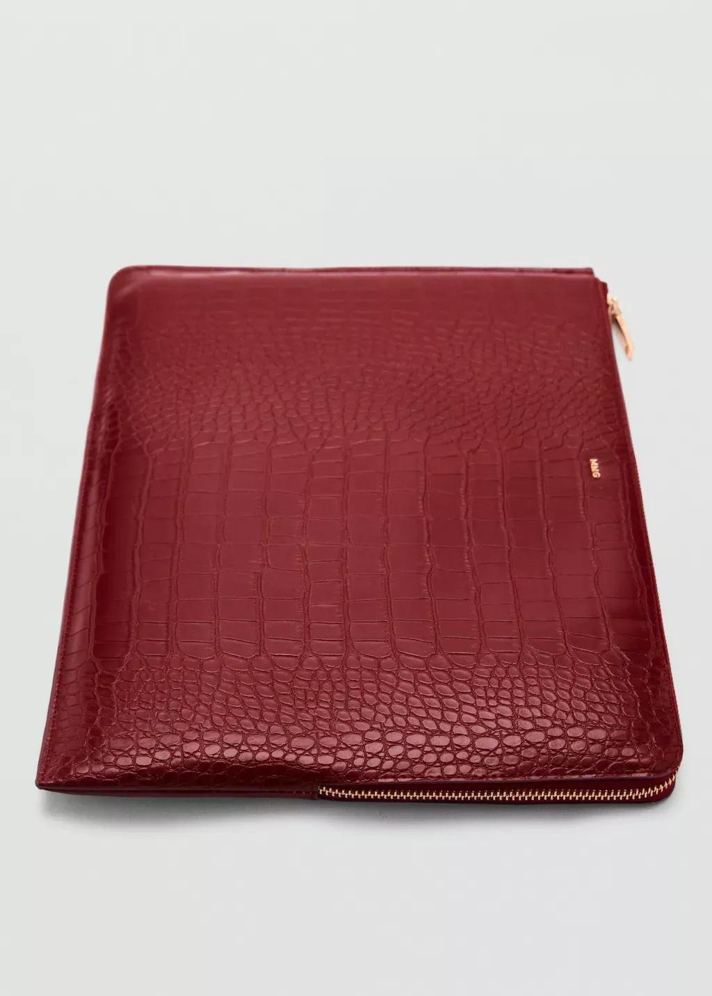 Red Embossed Laptop Case, Red, large image number 0