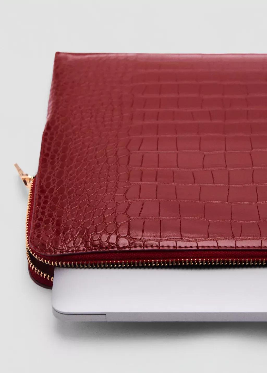 Red Embossed Laptop Case, Red, large image number 2