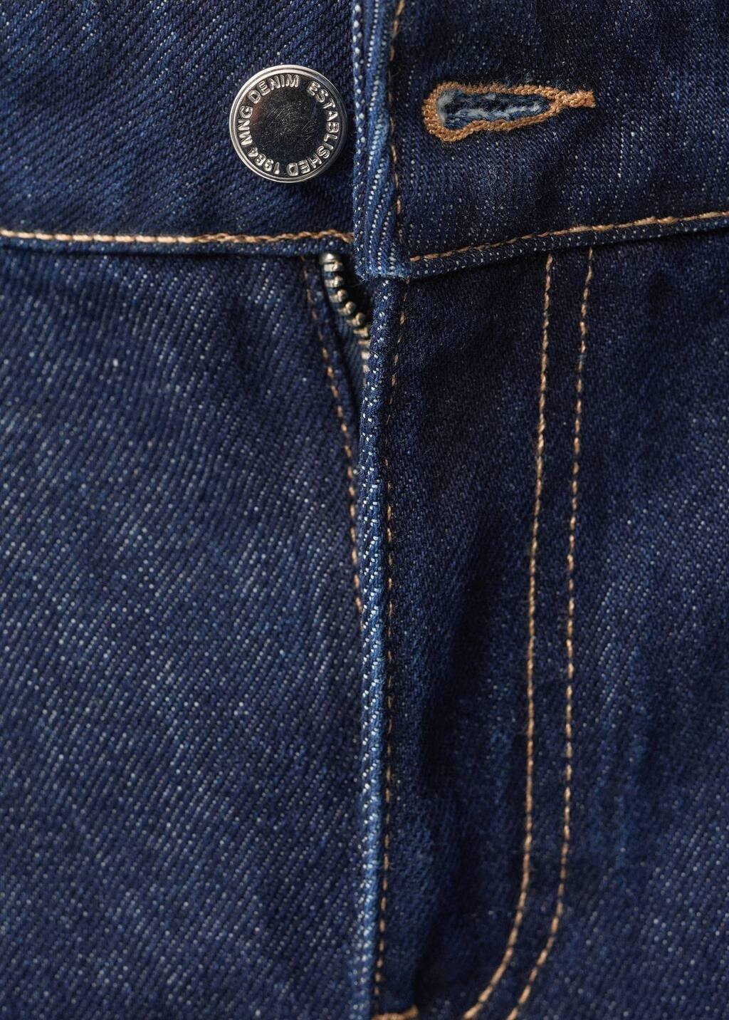 Blue Rinse-Wash Wideleg Jeans With Pleats, , large image number 4