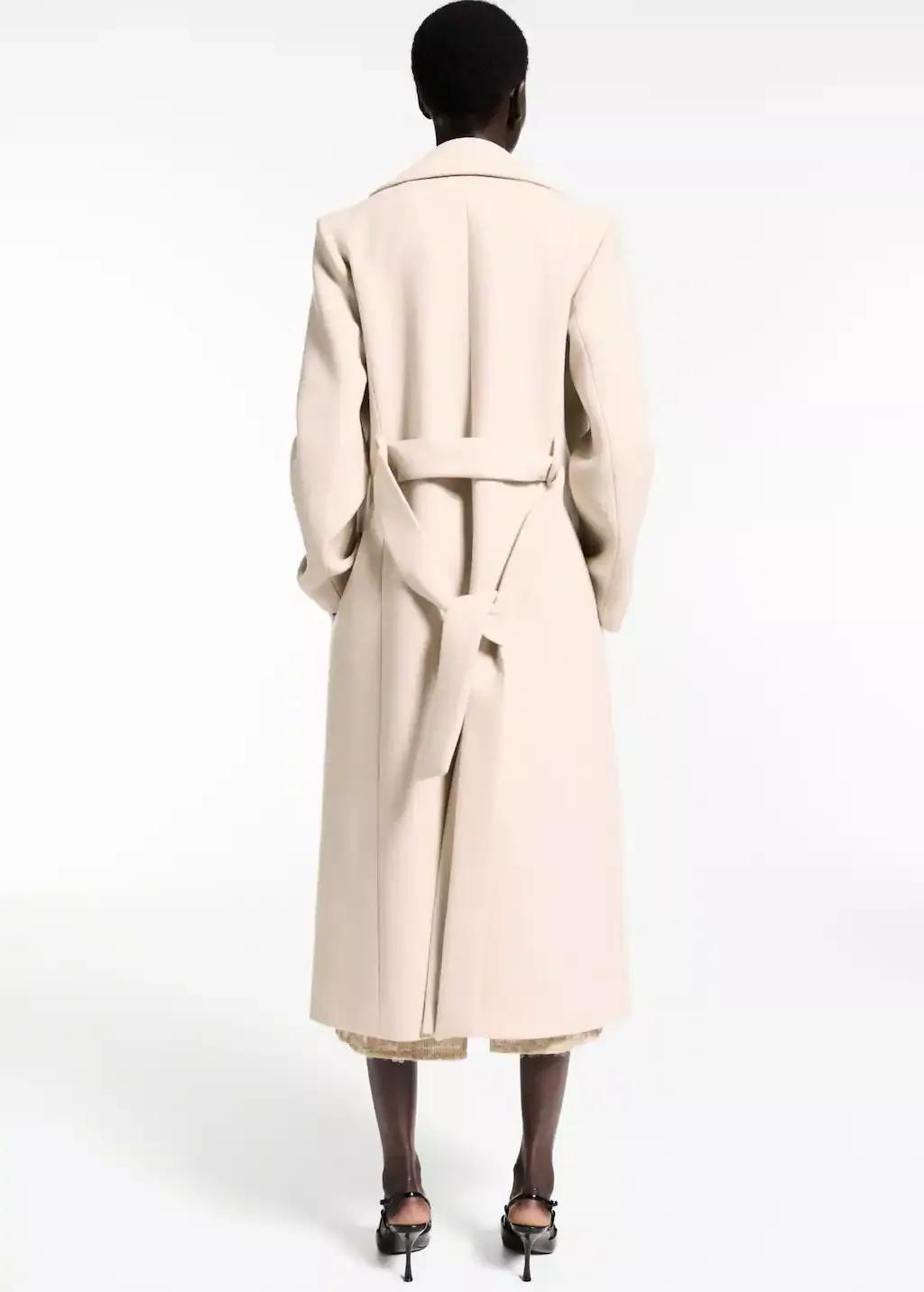 Grey Lt Pastel Manteco Wool Coat With Detachable Fur Collar, , large image number 7