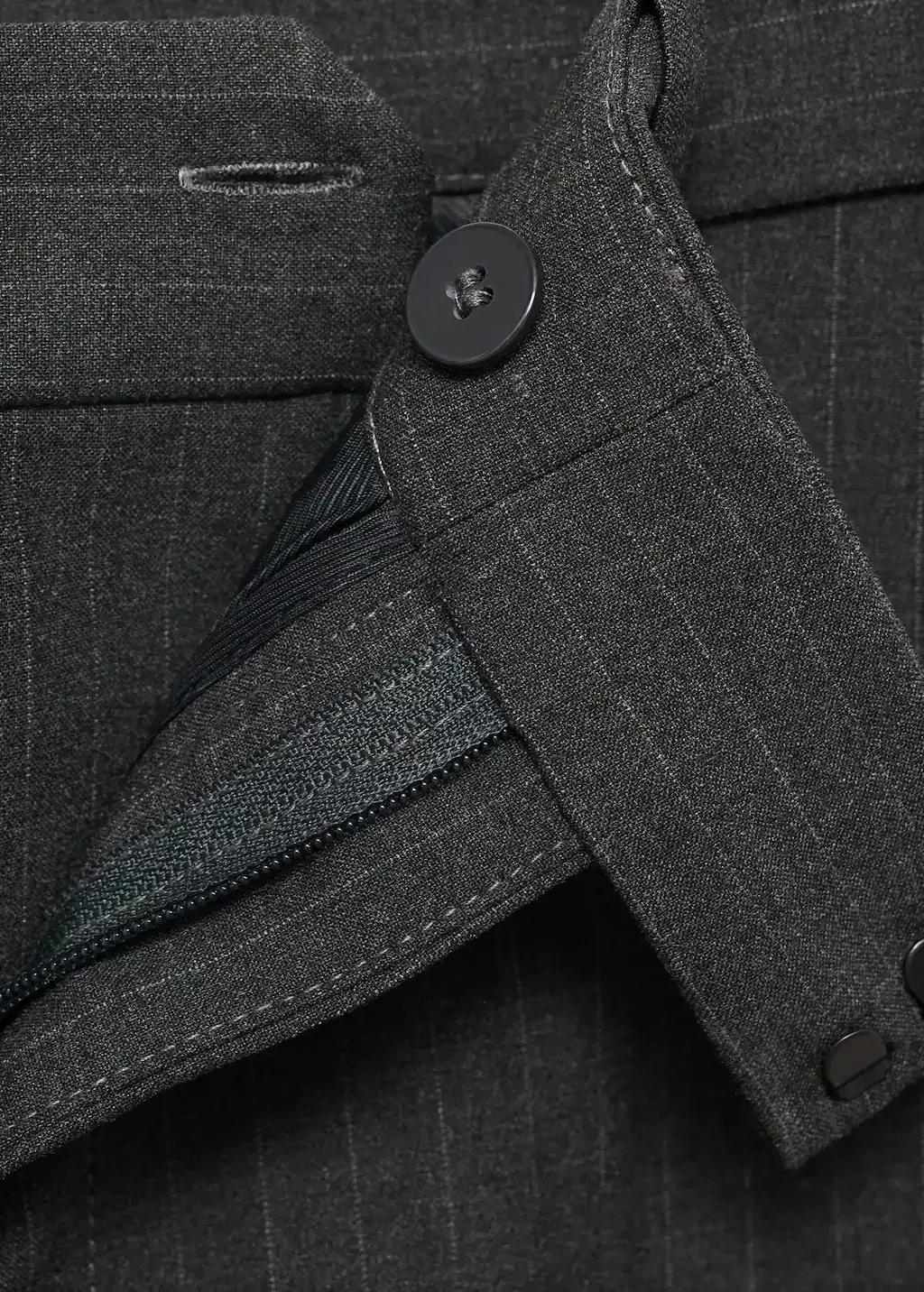 Grey Pinstripe Suit Trousers, , large image number 4