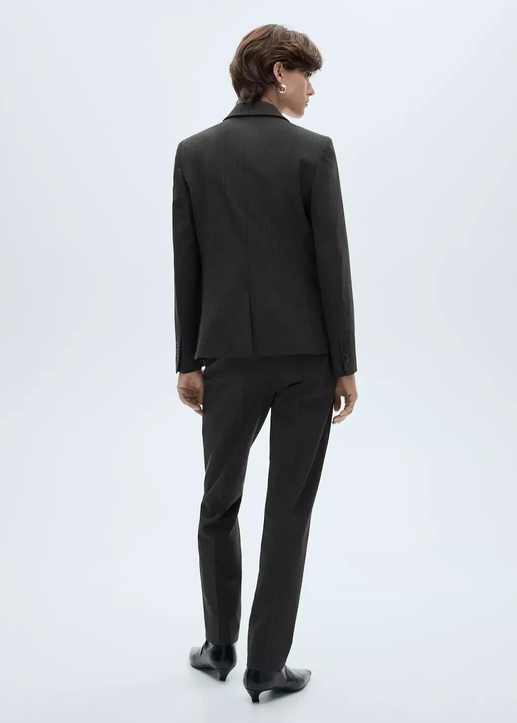 Grey Pinstripe Suit Trousers, , large image number 5