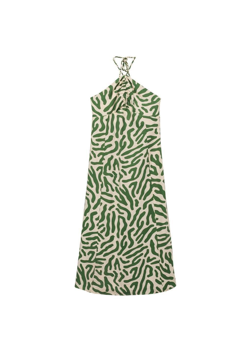 Green Frill Cotton Dress, , large image number 3