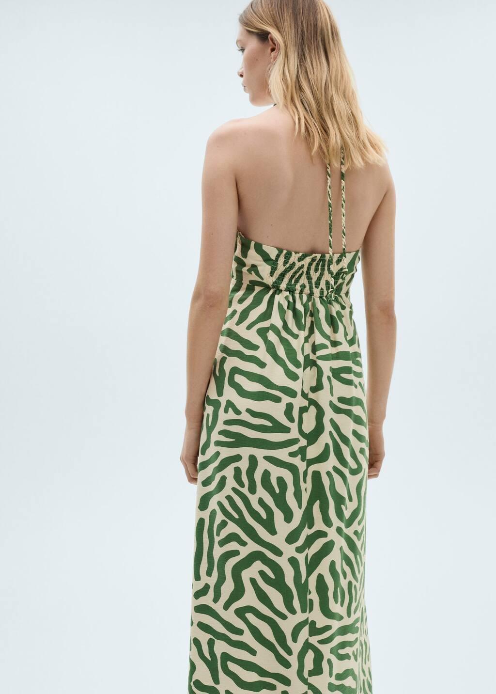 Green Frill Cotton Dress, , large image number 4