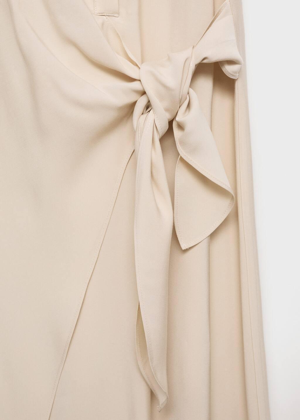Light Beige Knot Shirt Midi Dress, , large image number 3