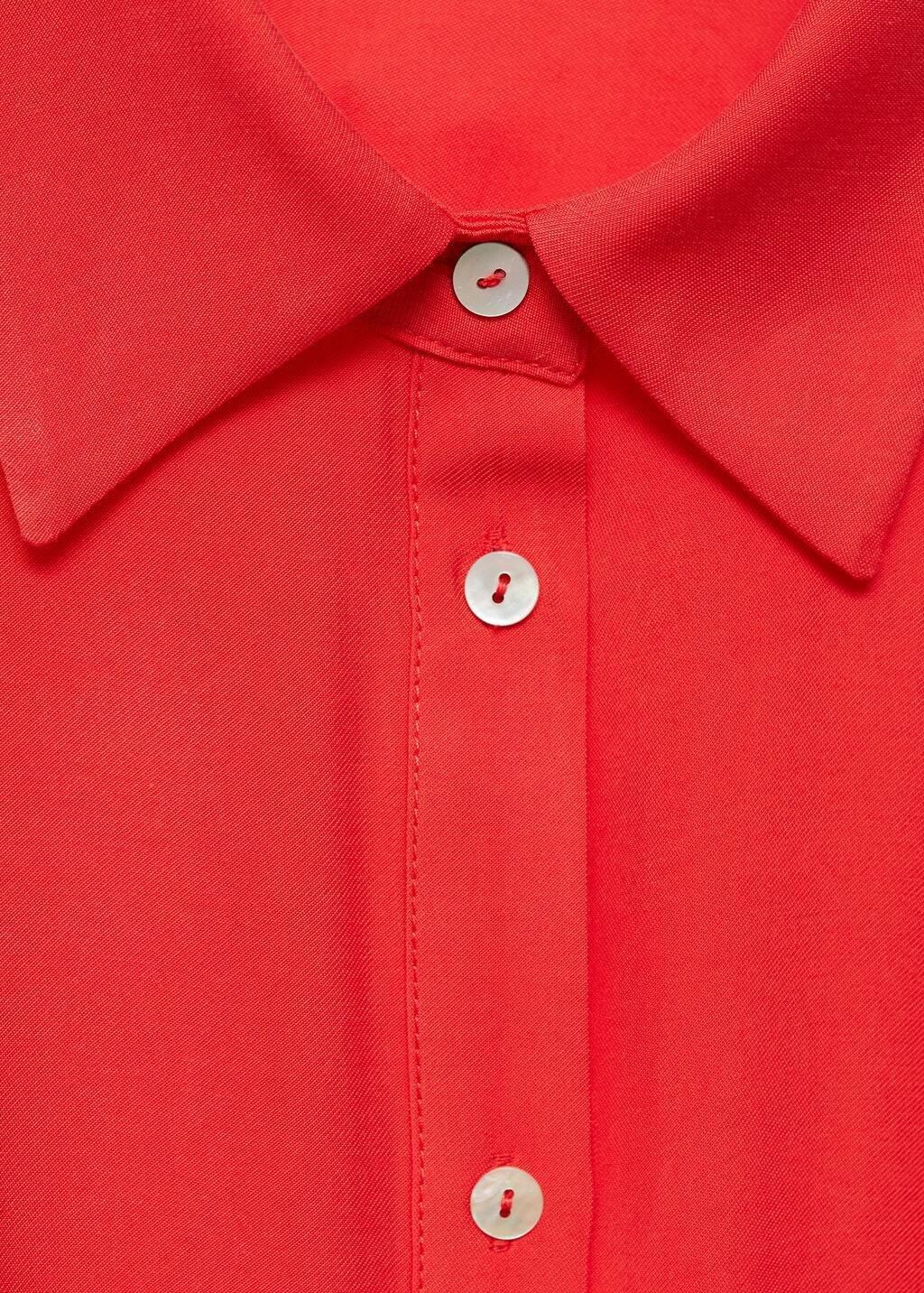 Red Plain Shirt Dress, , large image number 3
