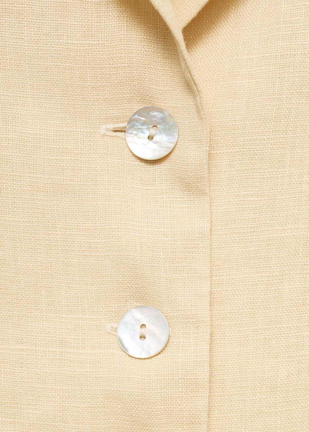 Light Beige Button Down Cropped Shirt, , large image number 4