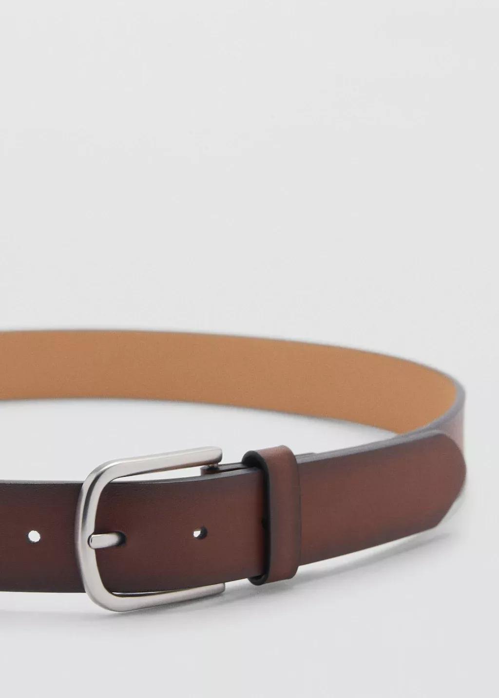 Brown Degraded Leather Belt, , large image number 0