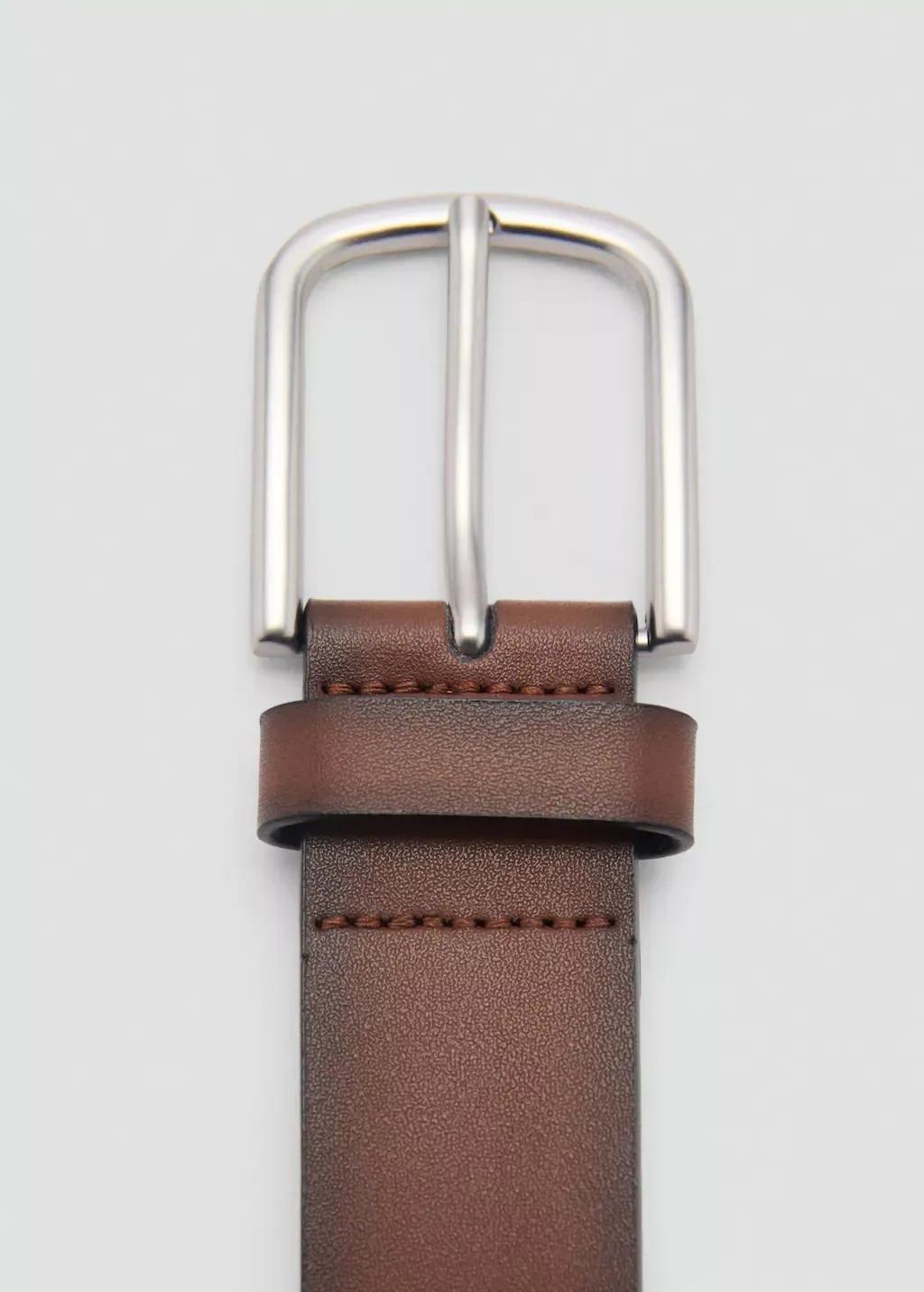 Brown Degraded Leather Belt, , large image number 1