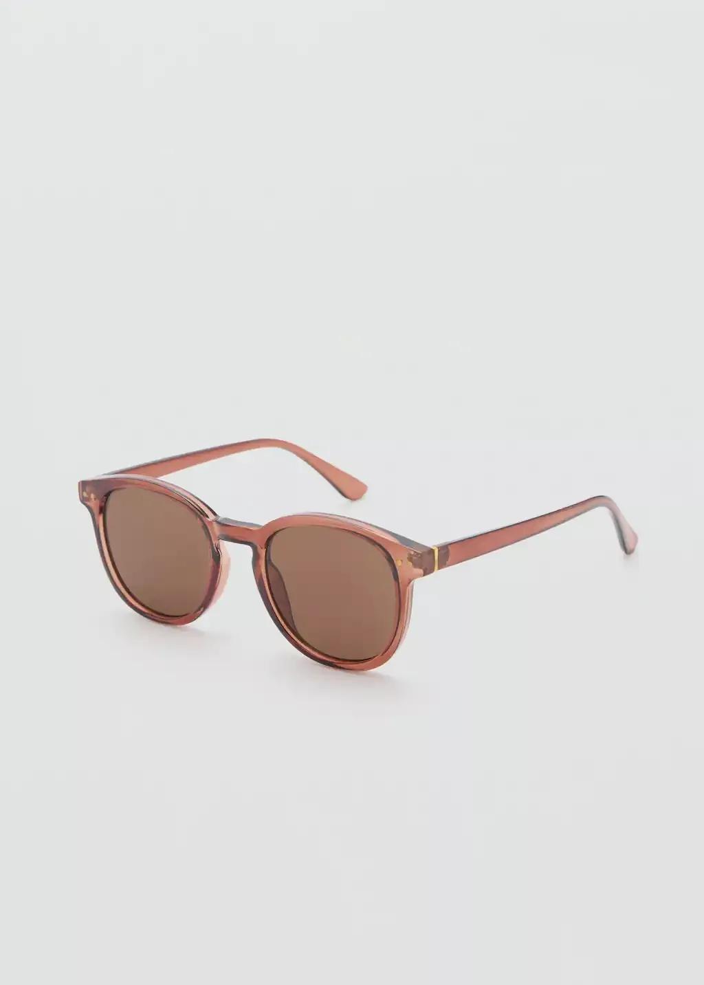 Brown Round-Framed Sunglasses, Brown, large image number 0