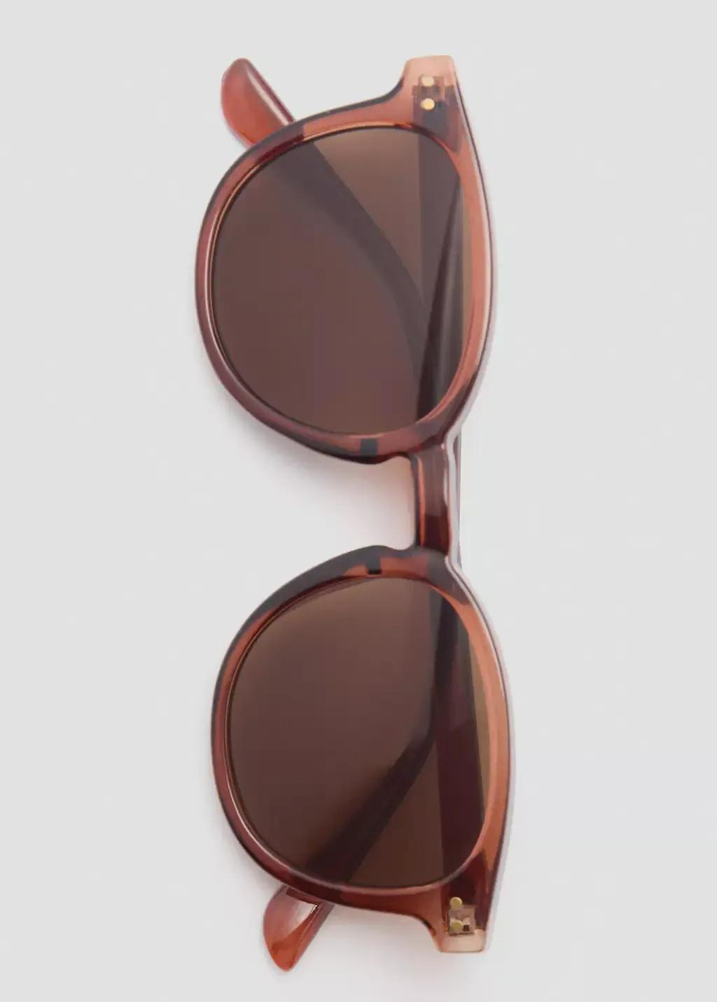 Brown Round-Framed Sunglasses, Brown, large image number 2