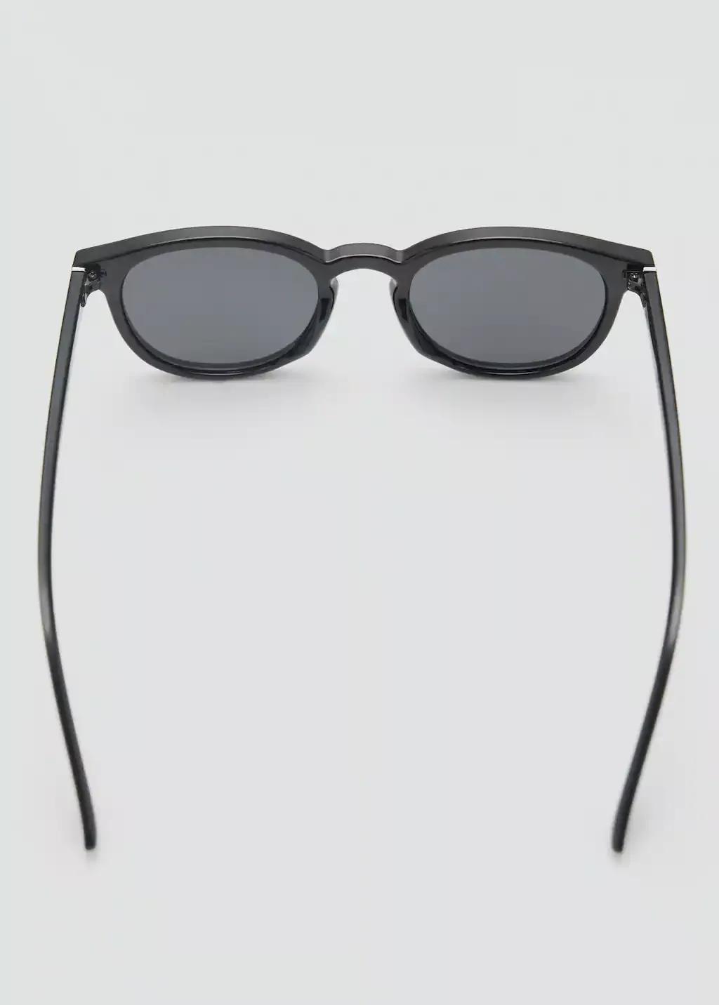 Black Round-Framed Sunglasses, Black, large image number 1