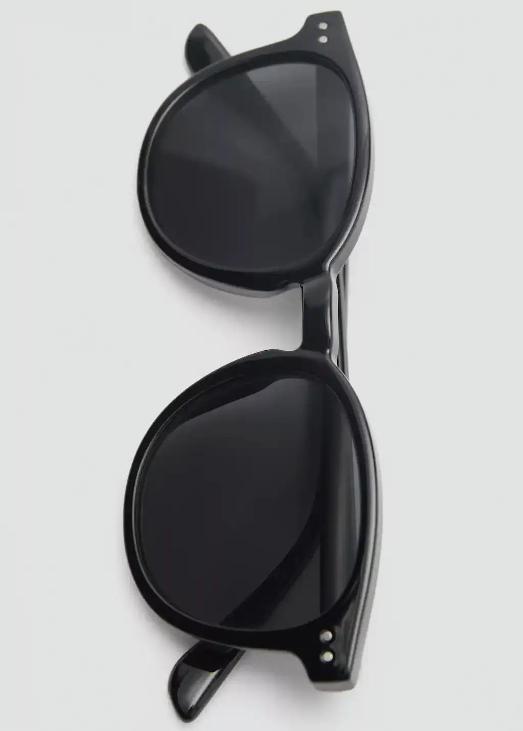 Black Round-Framed Sunglasses, Black, large image number 2