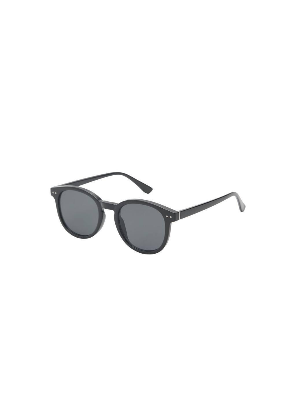 Black Round-Framed Sunglasses, Black, large image number 3