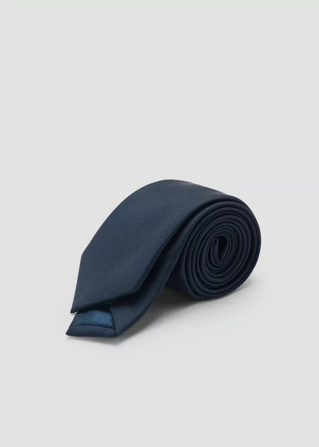 Navy Tie Basic6, Navy, large image number 0