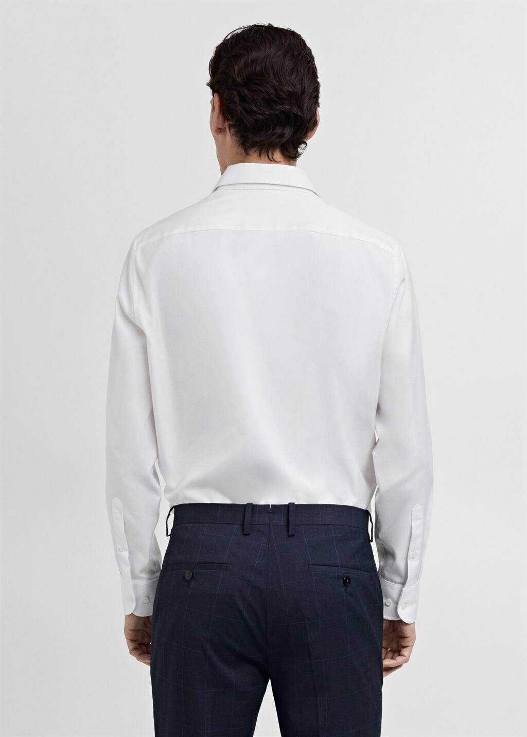 White 100% Cotton Slim-Fit Suit Shirt, , large image number 5