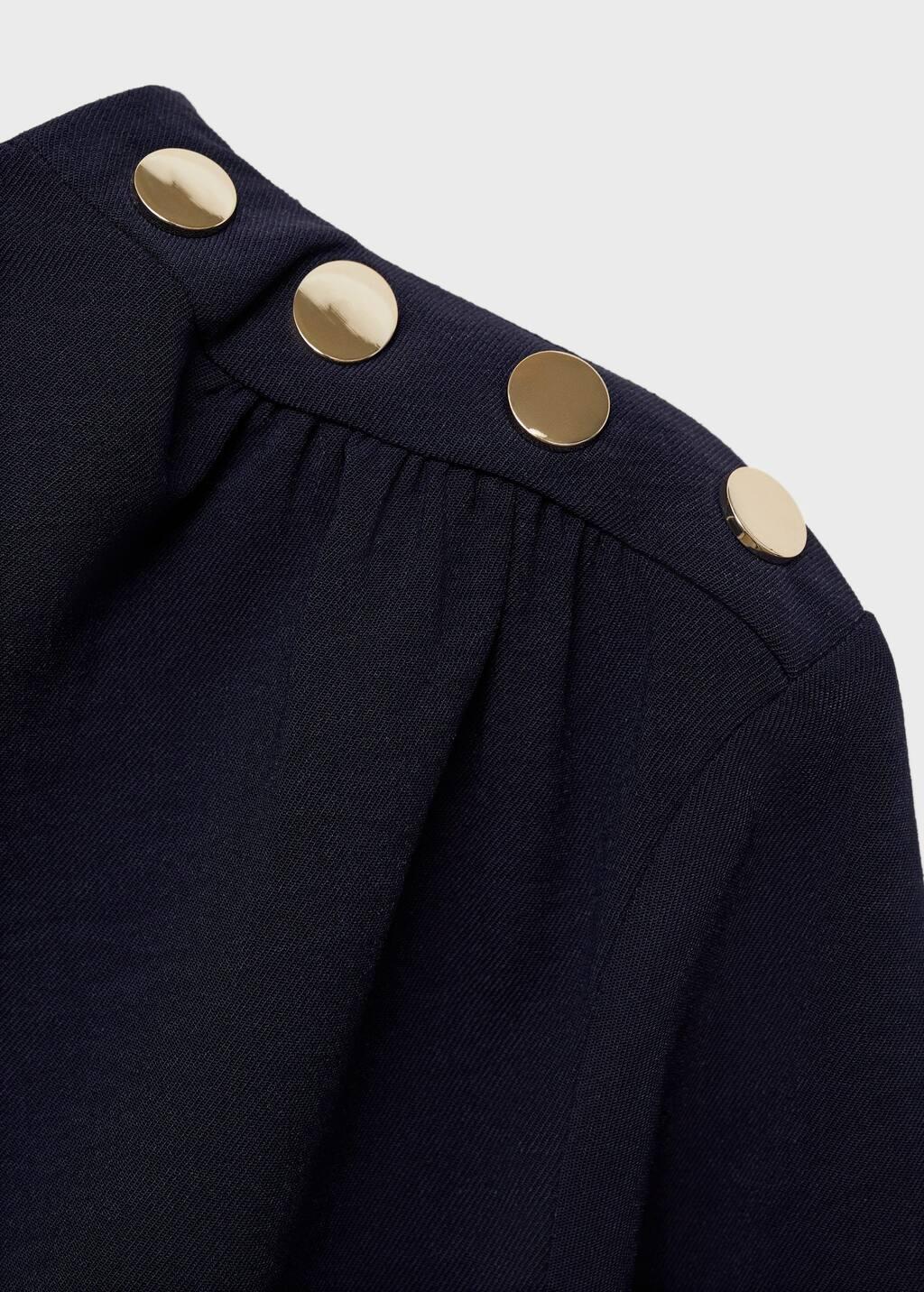 Blue Asymmetrical Pleated Dress, , large image number 4