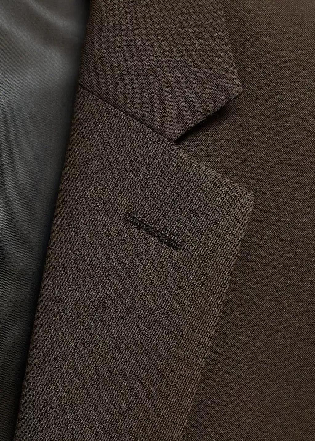 Brown Plain Suit Blazer, , large image number 1
