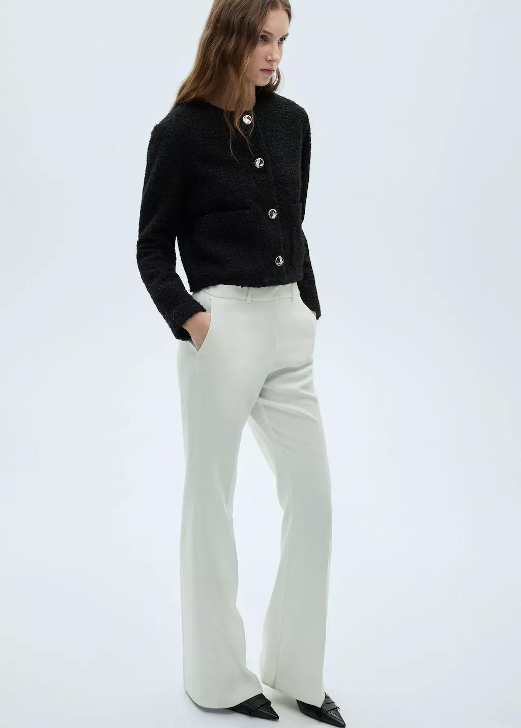 Black Shearling Jacket With Shiny Detail, , large image number 3