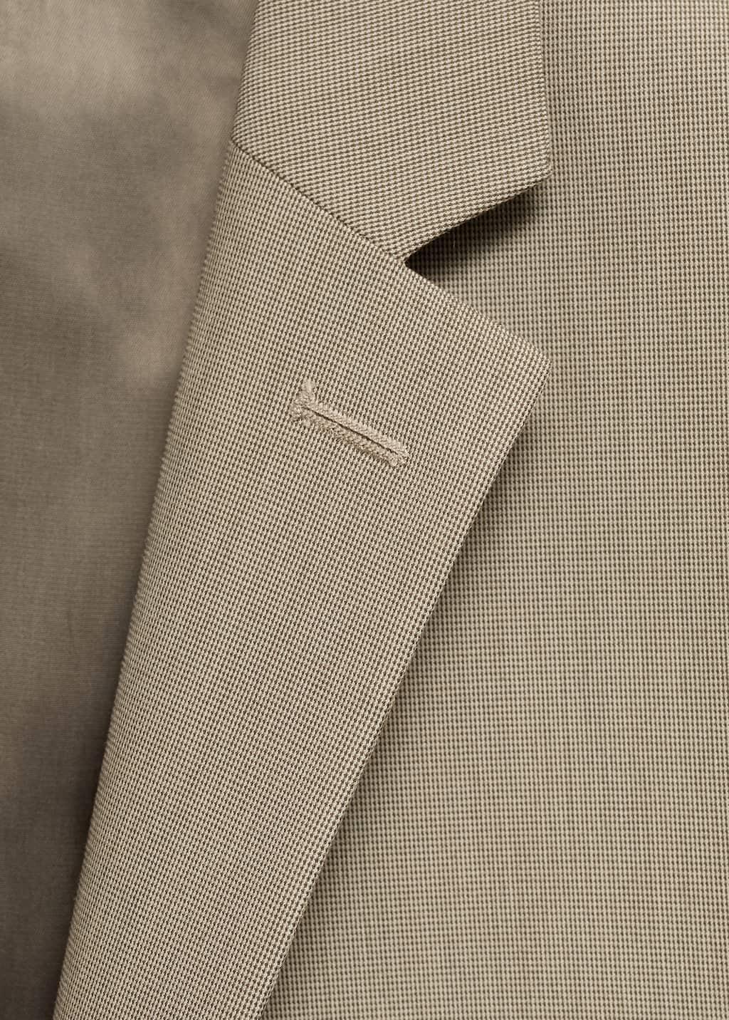 Beige Plain Suit Blazer, , large image number 4