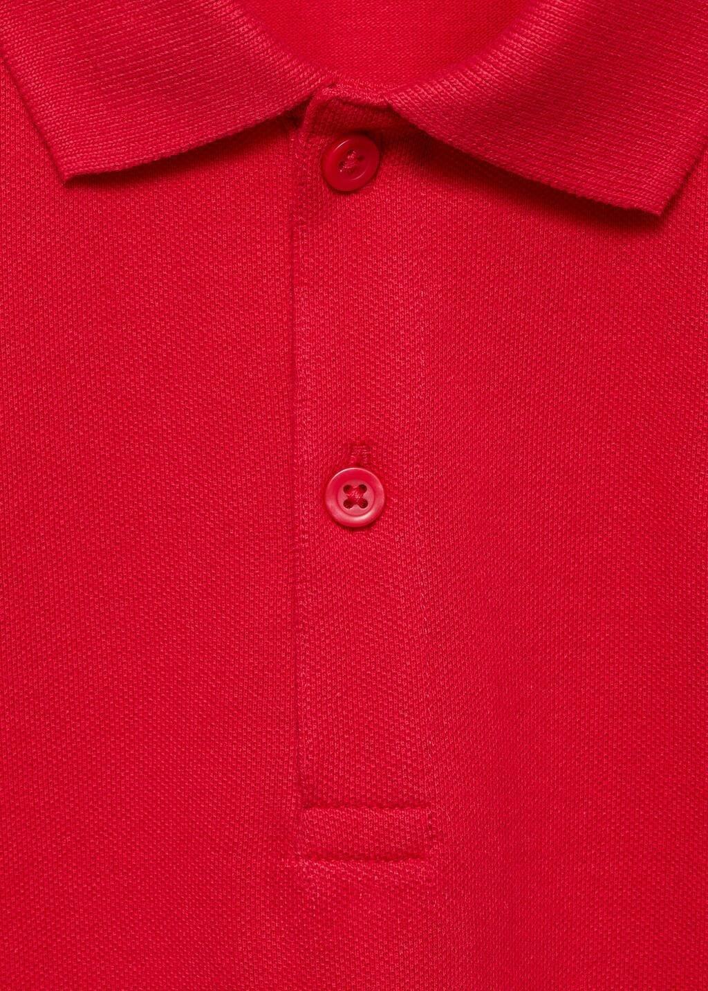 Red Short-Sleeved Cotton Polo Shirt, Kids Boy, , large image number 4