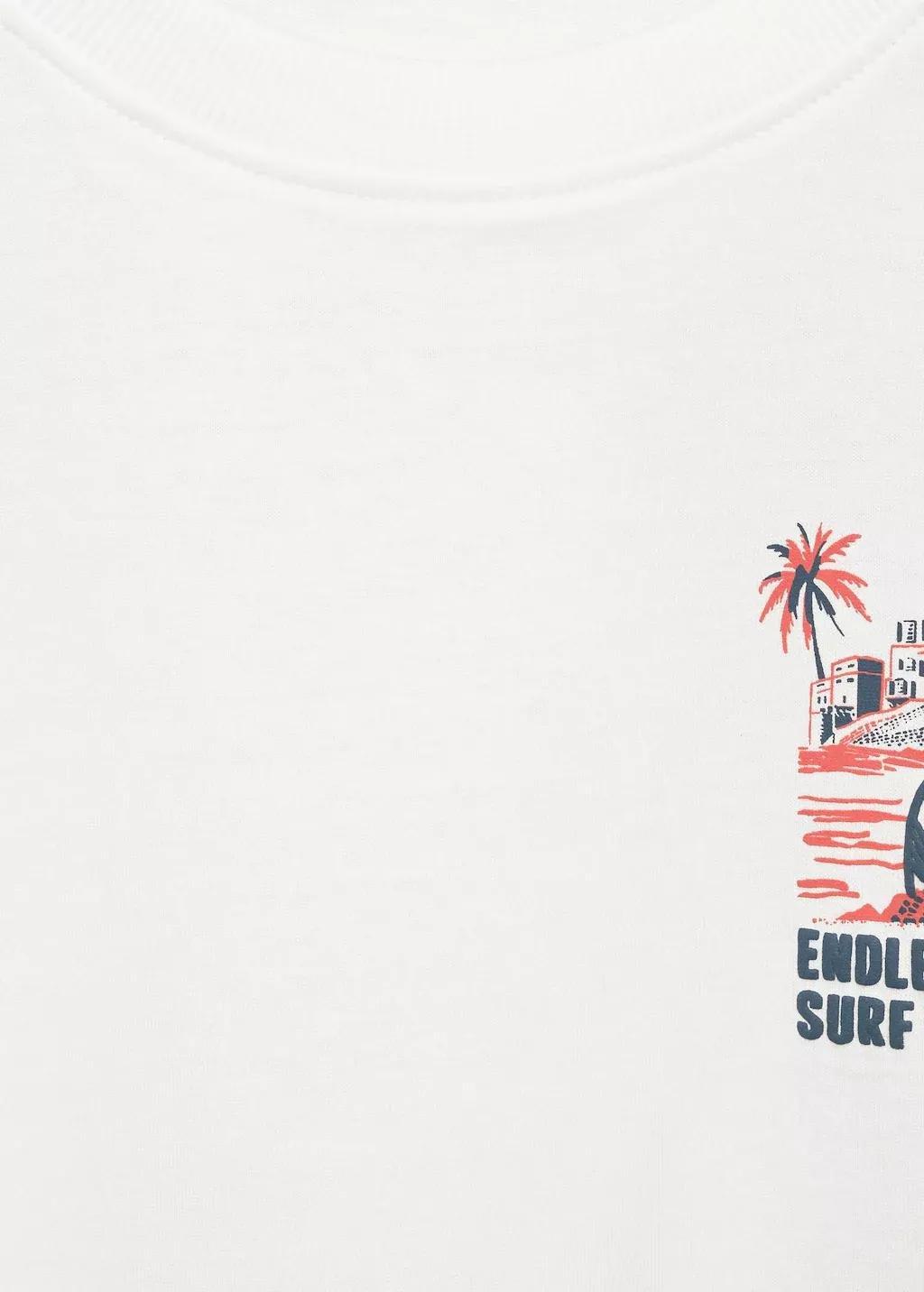 White Surf Printed T-Shirt, Kids Boy, , large image number 2