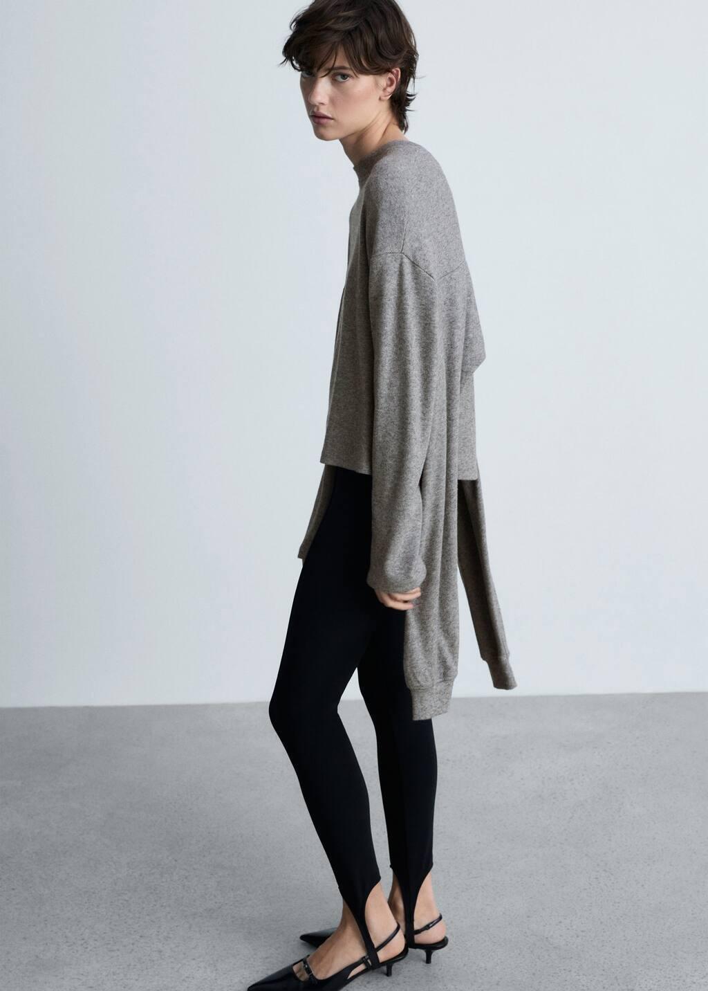 Grey Sweatshirt With Decorative Sleeve, , large image number 1